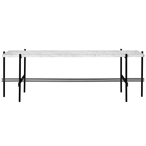 TS sidetable 120x30x40 zwart/wit marmer