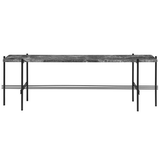 TS sidetable 120x30x40 zwart/grijs marmer