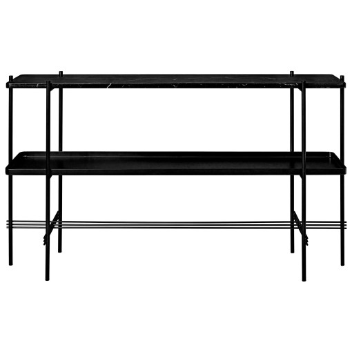 Tweedekansje - TS Console Black Marquina Marble, zwart onderstel 2 rack