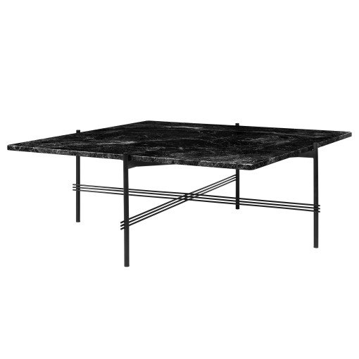 TS salontafel 105x105 zwart/zwart marmer