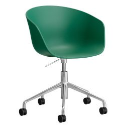 AAC52 bureaustoel aluminium onderstel Teal Green