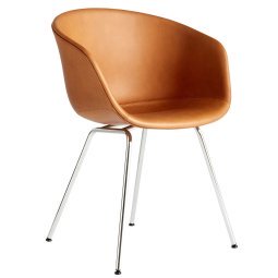 About a Chair AAC27 stoel, Sense Cognac, chroom onderstel