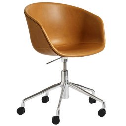 About a Chair AAC53 bureaustoel,onderstel gepolijst aluminium,Sense congnac