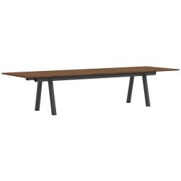 Boa tafel 350x110 Charcoal frame,walnoot blad
