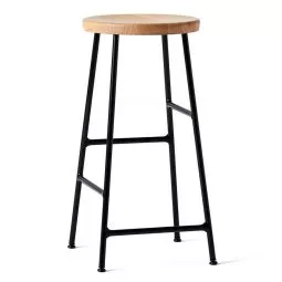 Cornet barkruk 65cm oiled oak, onderstel zwart gepoedercoat