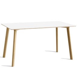 CPH Deux 210 bureau 140x75 met gelakt eiken onderstel parelwit