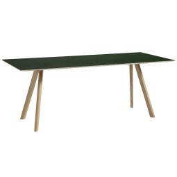 Copenhague CPH30 tafel 200x90, gezeept eiken, groen linoleum