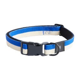 Dogs halsband M/L Blue/Off-White