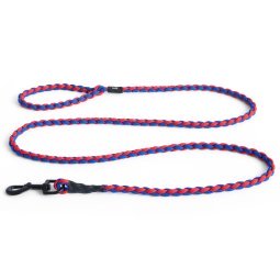 Dogs hondenriem Braided Red/Blue