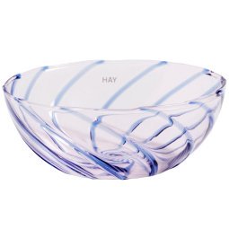 Spin bowl Ø8.5 set van 2 transparant/blauw gestreept