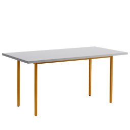 Two-Colour tafel 160x82 licht grijs, oker onderstel