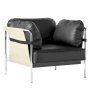 Can fauteuil frame chroom, canvas cream, Sense Black