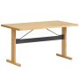 Passerelle bureau gelakt eiken, black crossbar