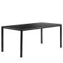 Table T12 tafel rechte hoeken  - frame: zwart - top: zwart linoleum - 160x80x74
