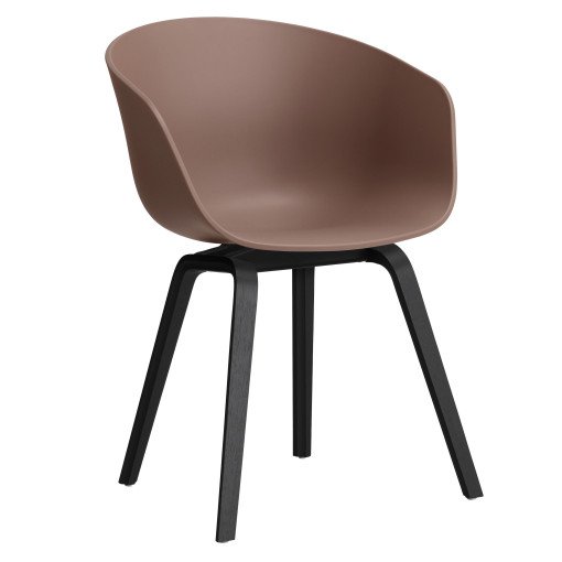 AAC22 stoel zwart gelakt eiken onderstel Soft Brick