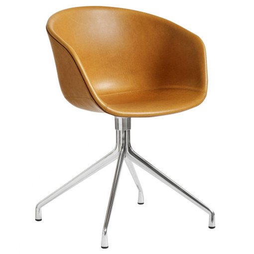 About a Chair AAC21 stoel, Sense Cognac, gepolijst aluminium