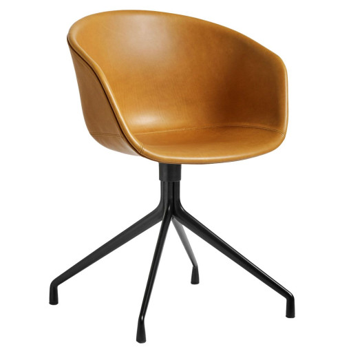 About a Chair AAC21 stoel, Sense Cognac, zwart onderstel