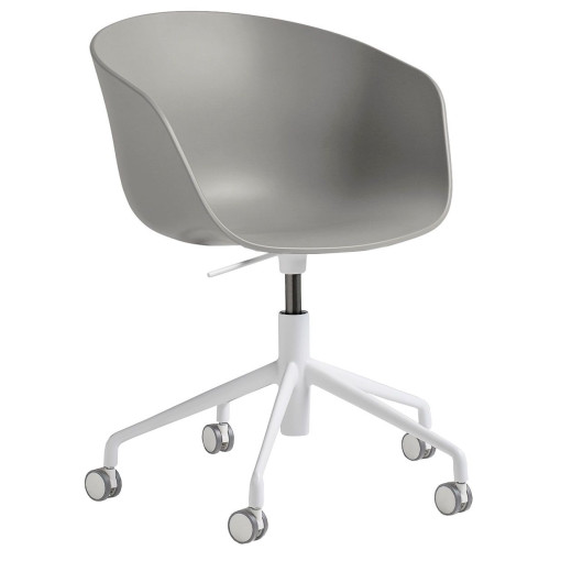 About a Chair AAC24 stoel met wit onderstel, Concrete Grey