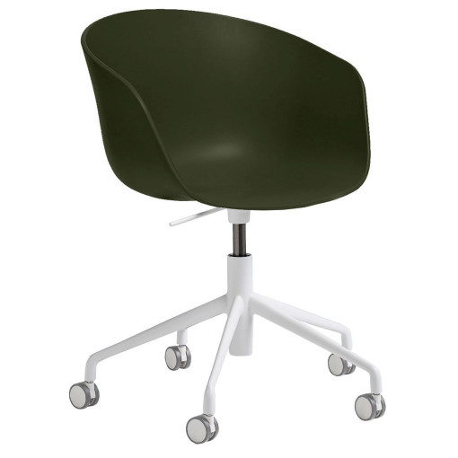 About a Chair AAC24 stoel met wit onderstel, Green