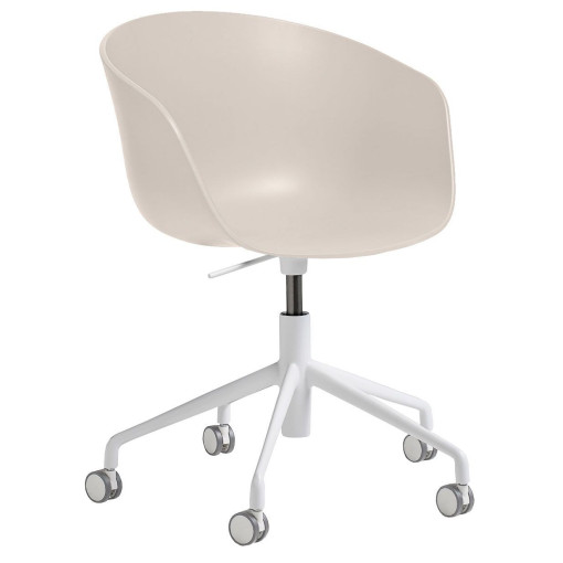 About a Chair AAC24 stoel met wit onderstel, Cream White