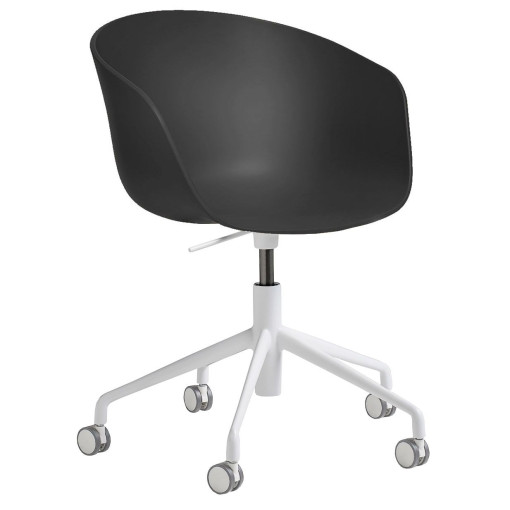 About a Chair AAC24 stoel met wit onderstel, Soft Black