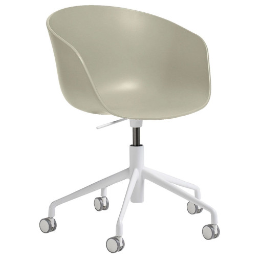 About a Chair AAC24 stoel met wit onderstel, Pastel Green