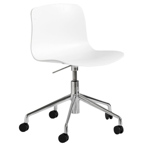 About a Chair AAC50 bureaustoel, onderstel gepolijst aluminium, kuip White