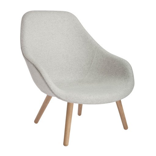 About a Lounge Chair High /Soft AAL92 fauteuil, bekleding divina melange 120, onderstel gelakt eiken