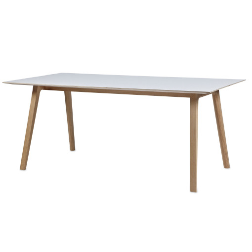 Bella Desk tafel medium, frame naturel eiken, blad wit laminaat