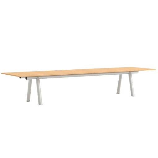 Boa tafel 420x128 Metallic Grey frame, eiken blad