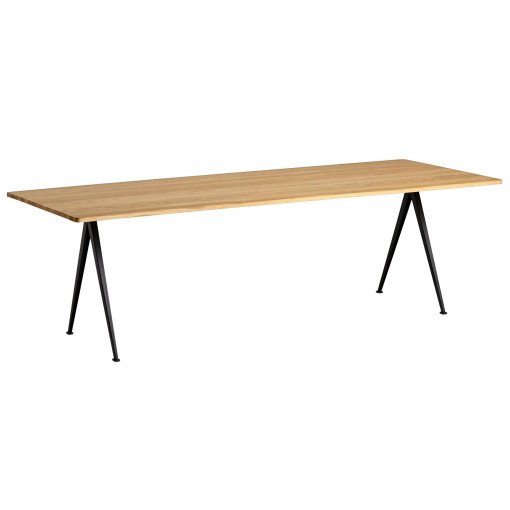 Pyramid 02 tafel 250x85 helder gelakt, zwart onderstel