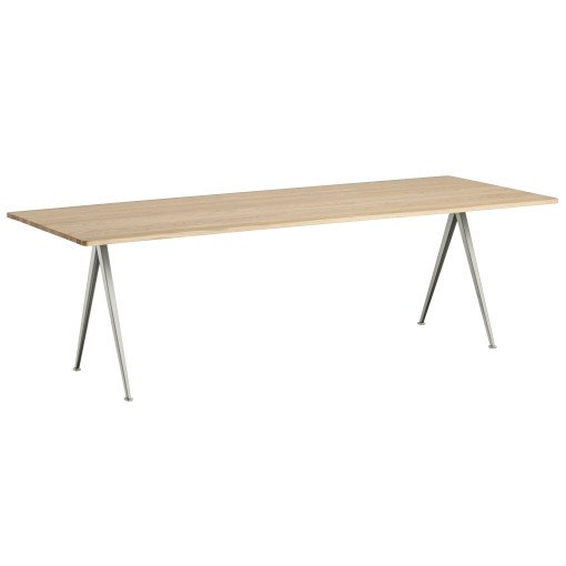 Pyramid 02 tafel 250x85 mat gelakt, beige onderstel