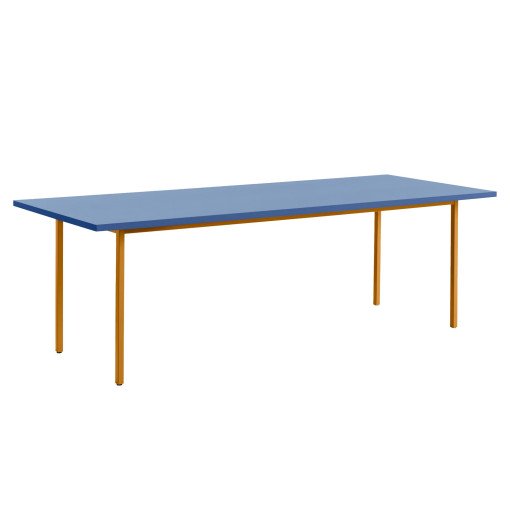 Two-Colour tafel 240x90 blauw, oker onderstel