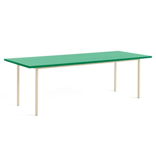 Two-Colour tafel 240x90 mint groen, ivoor onderstel