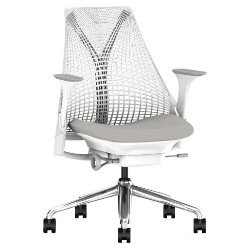 Sayl bureaustoel wit,aluminium onderstel Remix 163