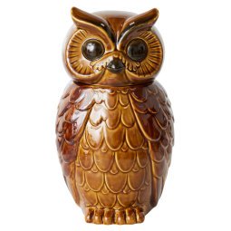 70's Ceramic Owl voorraadpot roasted