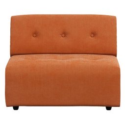 Vint fauteuil corduroy rib dusty orange