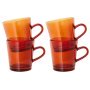 70's Glassware koffie mok set van 4 amber brown