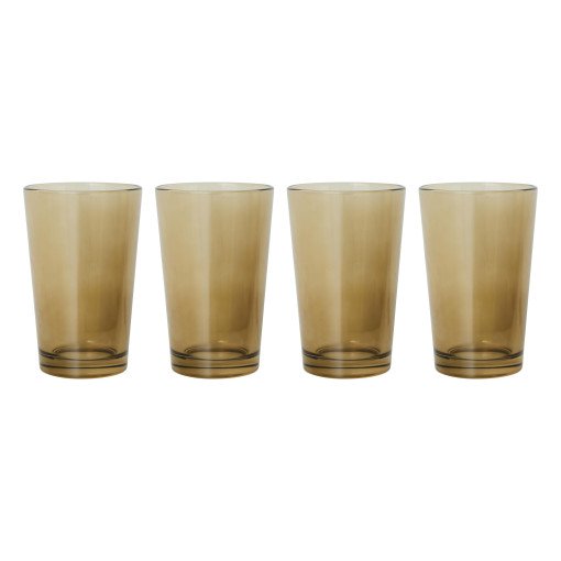 70's Glassware thee glas set van 4 mud brown