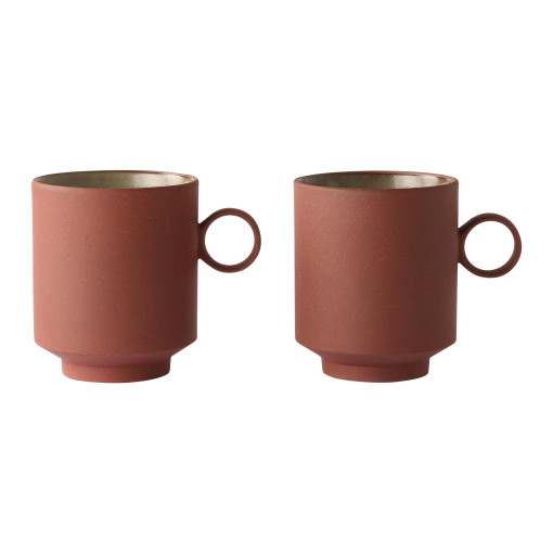 Bold and Basic coffee kopjes mok set van 2 terra