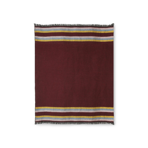 Doris for HKliving plaid 130x150 Fluffy throw burgundy