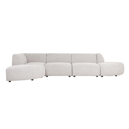 Jax 4-zits bank met chaise longue links light grey