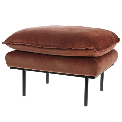 Retro hocker, royal velvet, magnolia