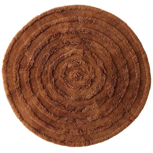 Round Woolen vloerkleed Ø150 bruin