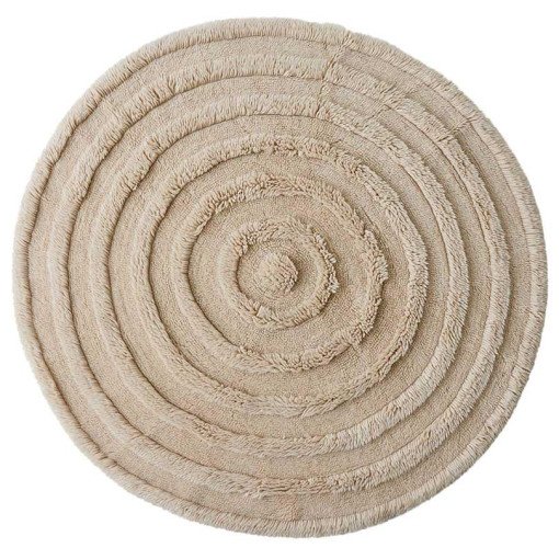 Round Woolen vloerkleed Ø150 crème