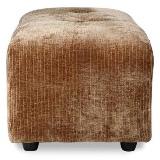 Vint hocker Small corduroy velvet aged gold