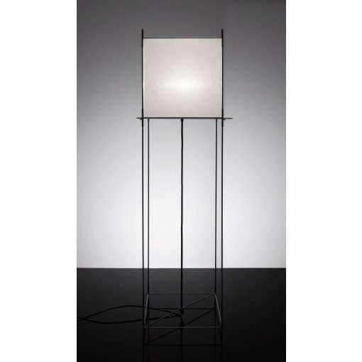 Lotek Classic vloerlamp, frame zwart metaal, doek wit