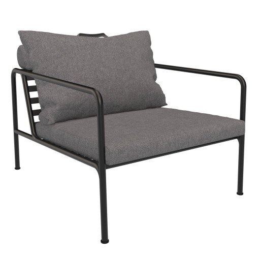 Avon Lounge fauteuil frame zwart stof slate heritage
