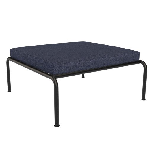 Avon Ottoman frame zwart stof voetenbank indigo