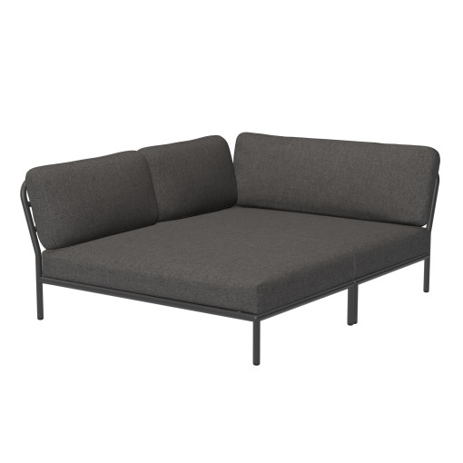 Level Cozy Corner loungebank links frame donkergrijs stof dark grey basic